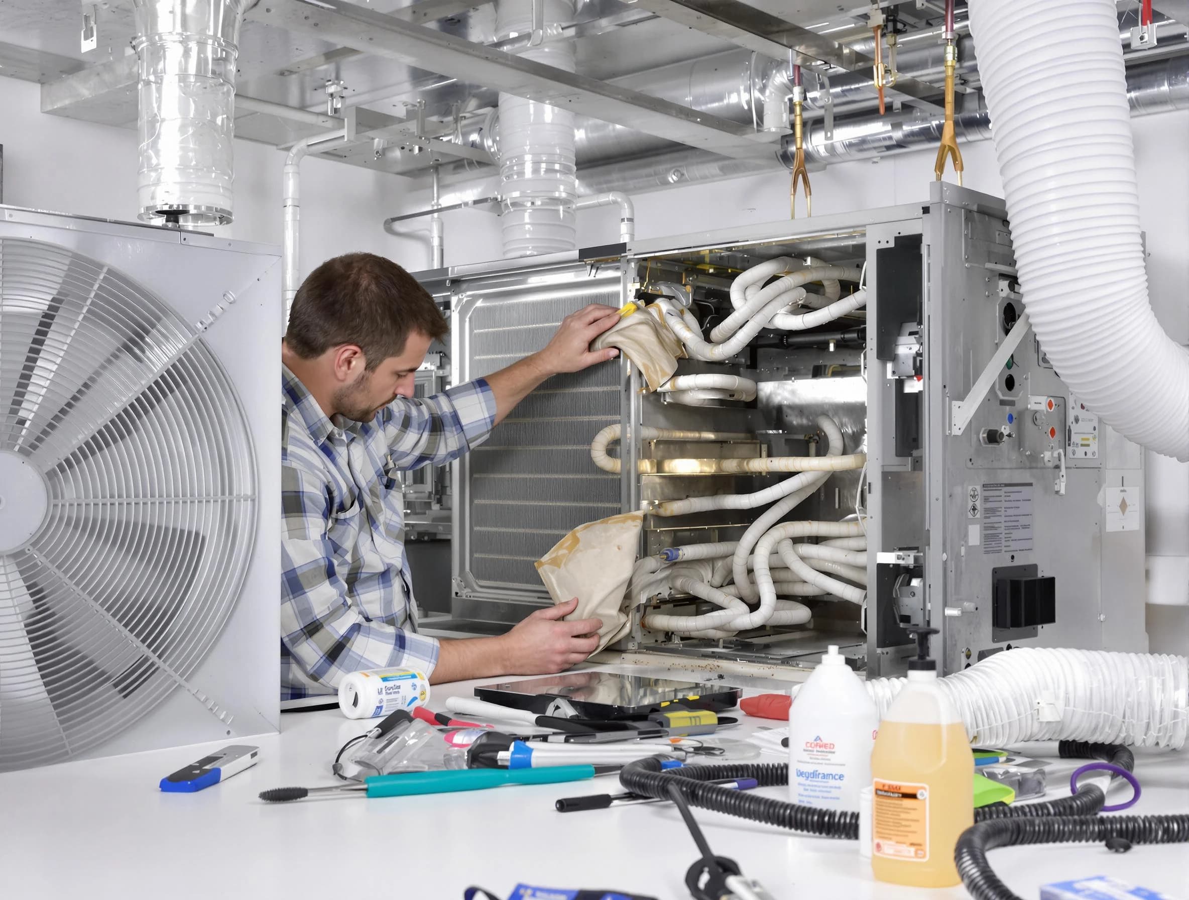 South Valley Air Duct Cleaning specialist performing precision AC coil cleaning in South Valley