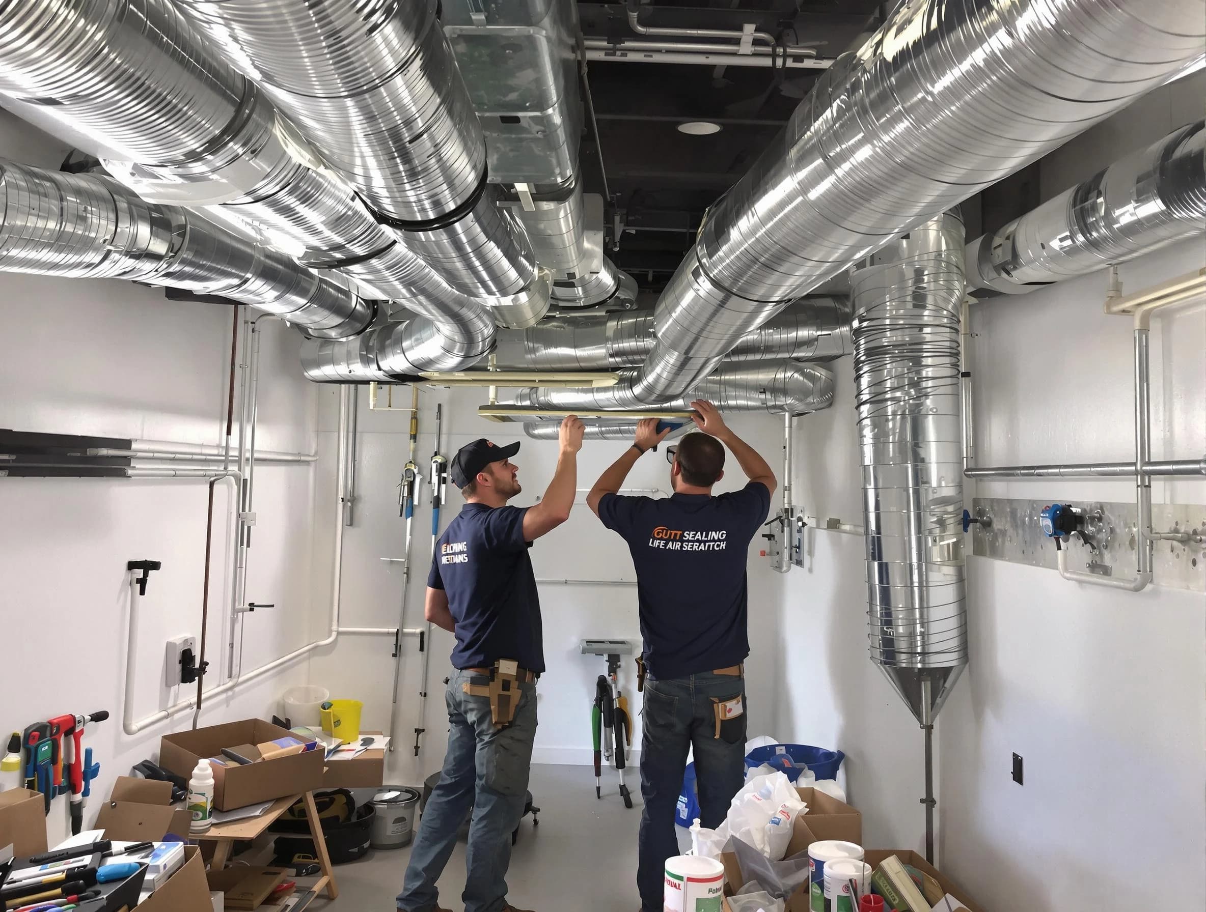 South Valley Air Duct Cleaning technician applying professional duct sealing solutions in South Valley