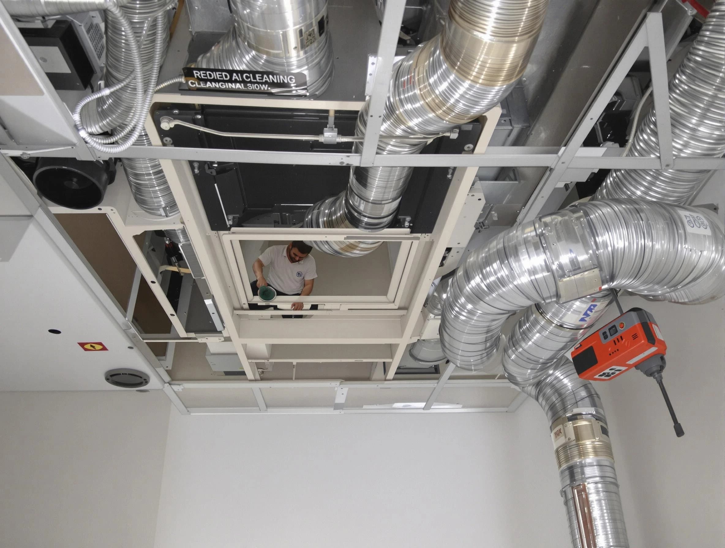 South Valley Air Duct Cleaning technician performing detailed central duct system cleaning in South Valley