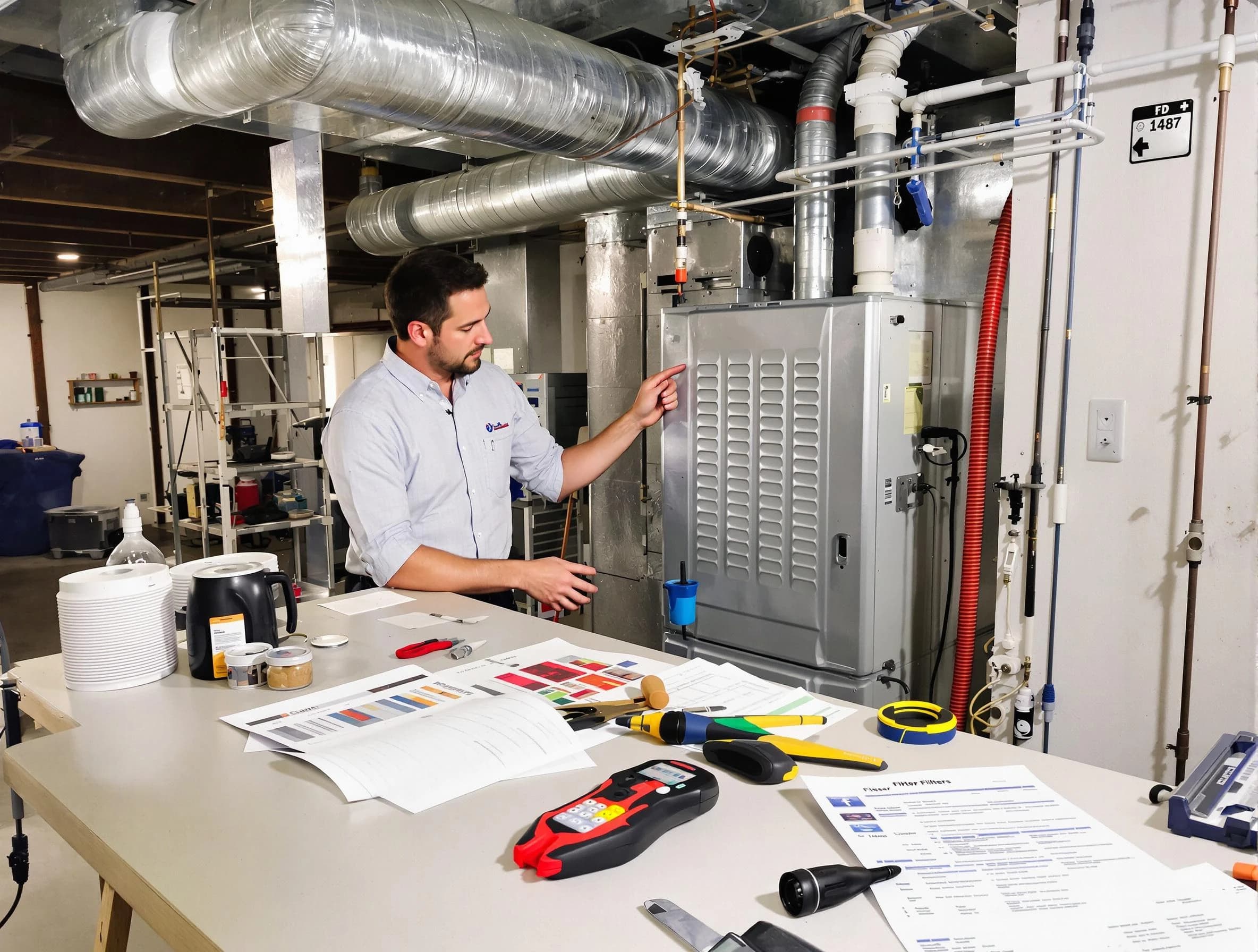 South Valley Air Duct Cleaning inspector conducting detailed filter system evaluation using professional diagnostic tools in South Valley