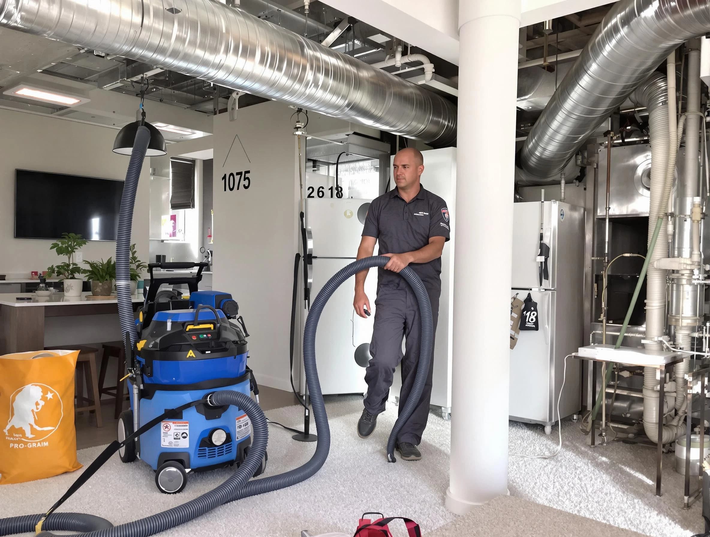 South Valley Air Duct Cleaning expert performing detailed indoor duct cleaning for improved air quality in South Valley