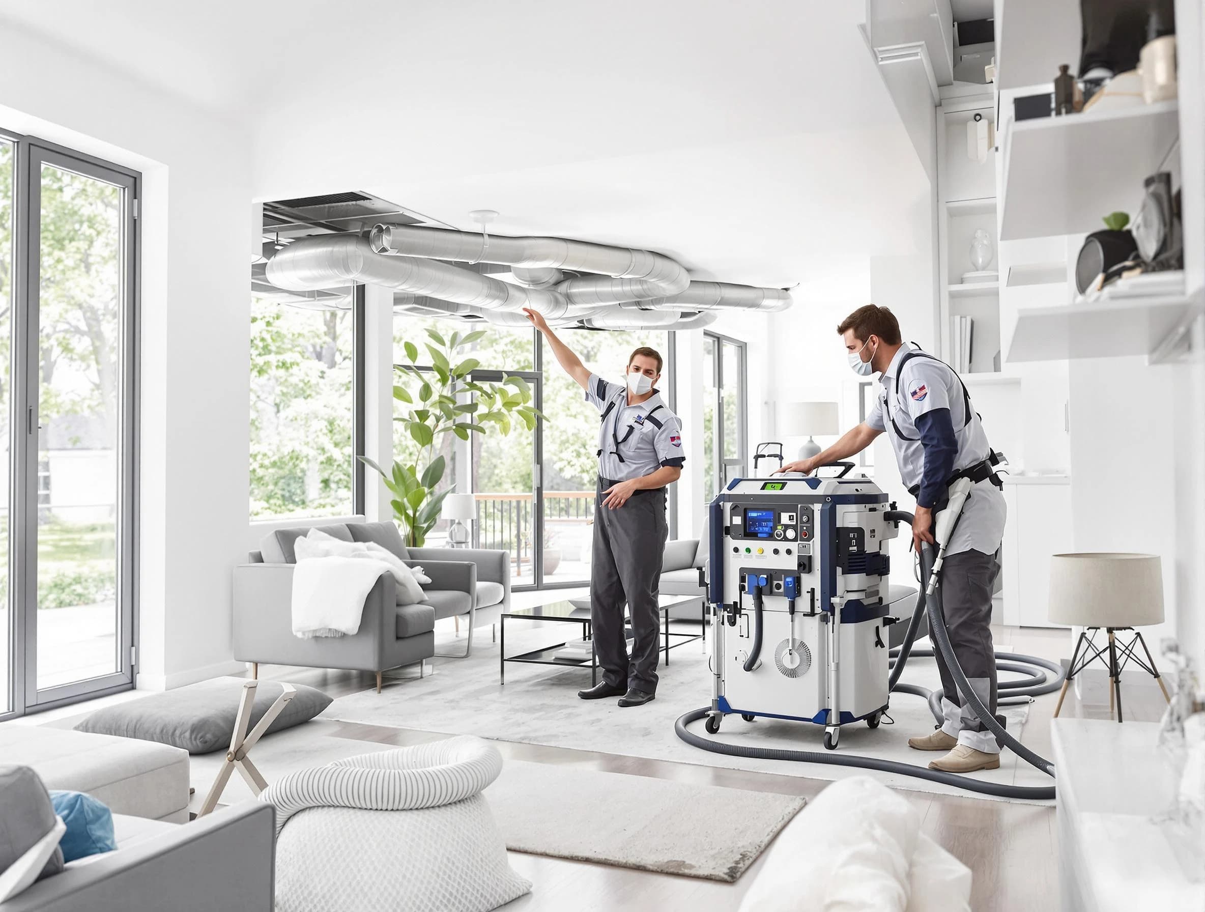 South Valley Air Duct Cleaning professional conducting pure air duct cleaning with state-of-the-art equipment in South Valley