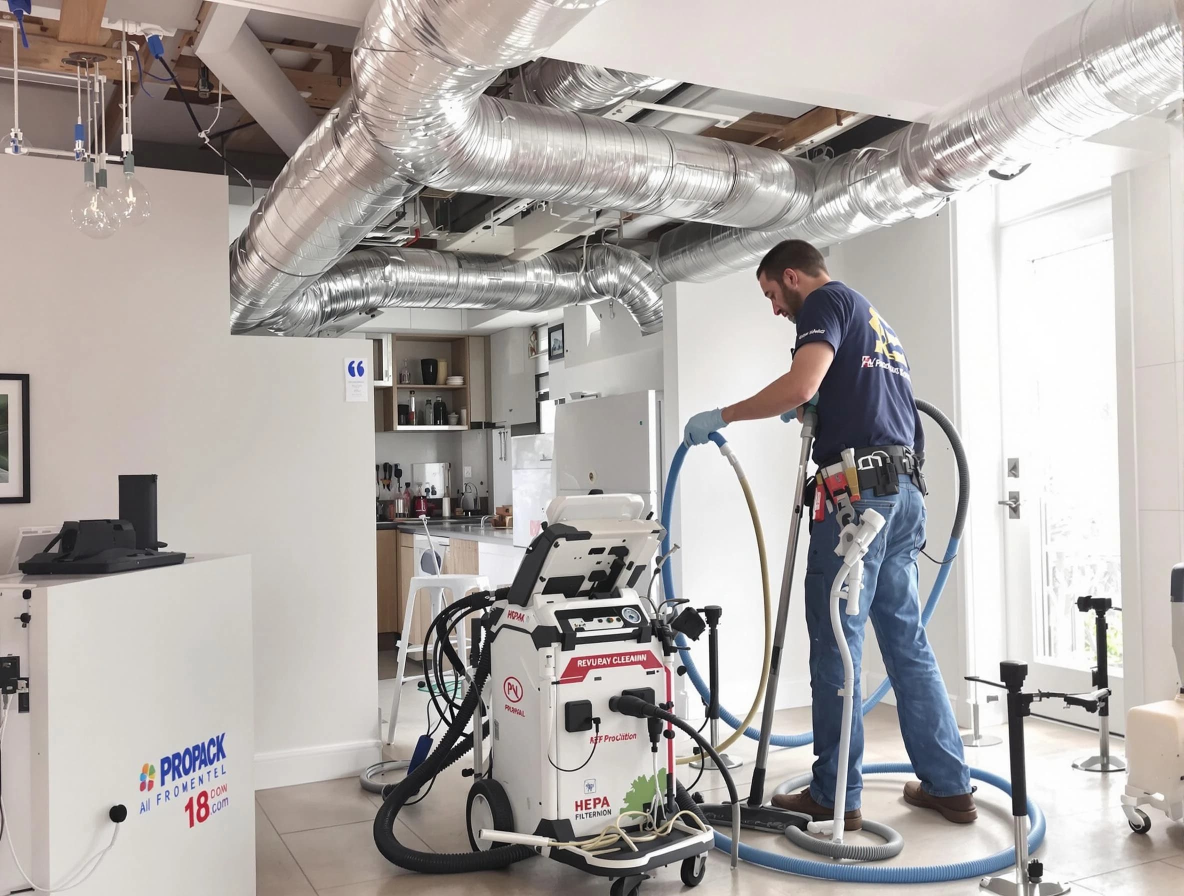 South Valley Air Duct Cleaning technician performing advanced pure duct cleaning with specialized equipment in South Valley