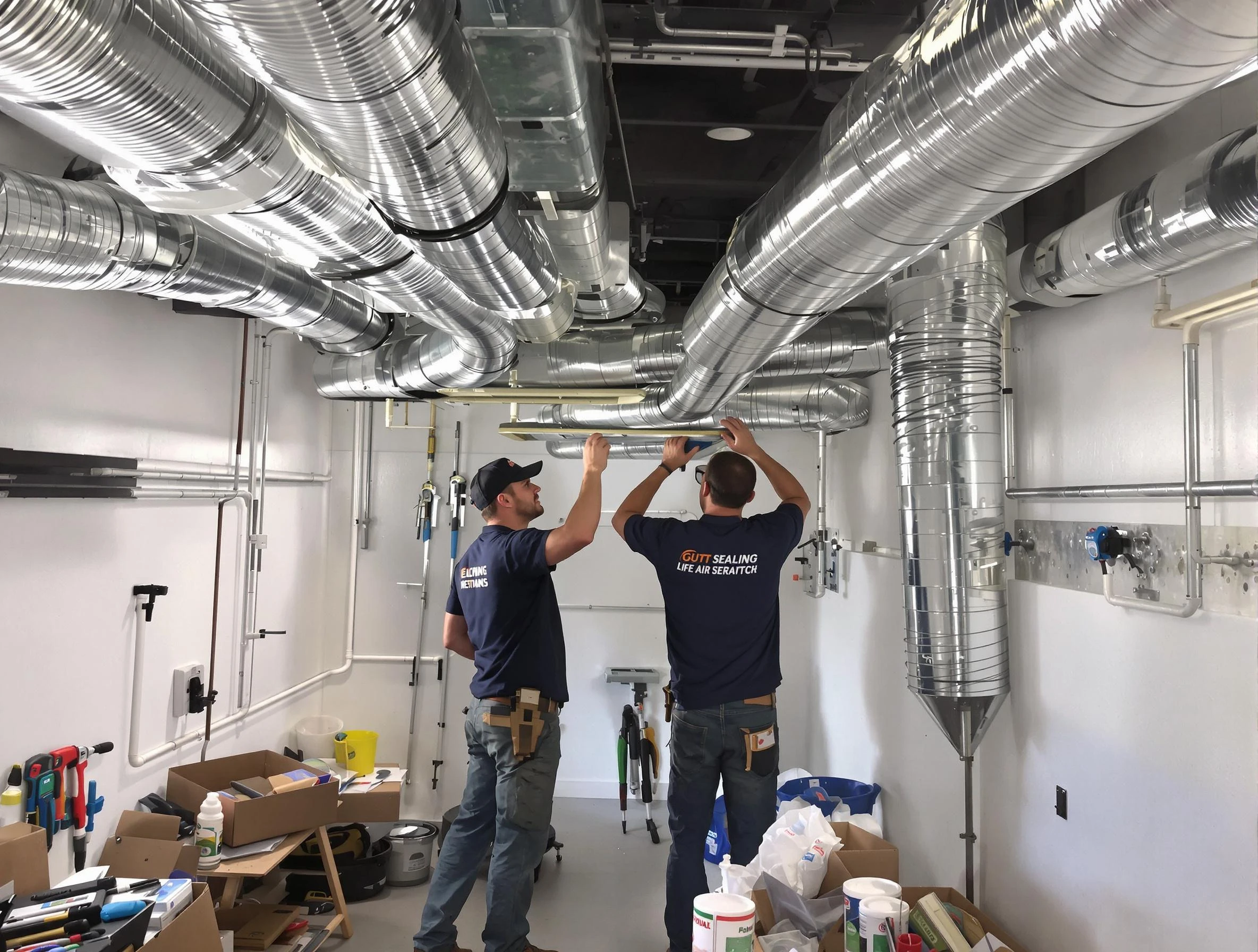 South Valley Air Duct Cleaning technician applying professional duct sealing solutions in South Valley