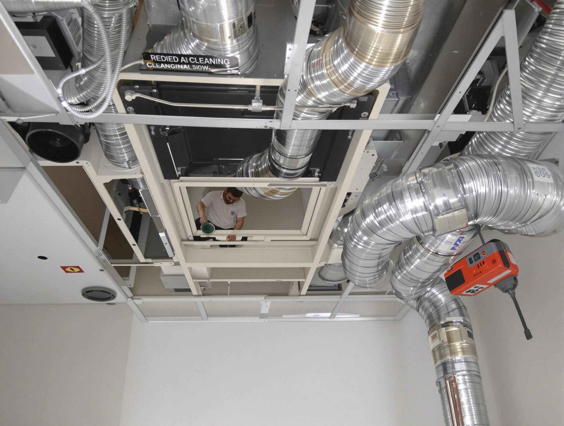 South Valley Air Duct Cleaning technician performing detailed central duct system cleaning in South Valley