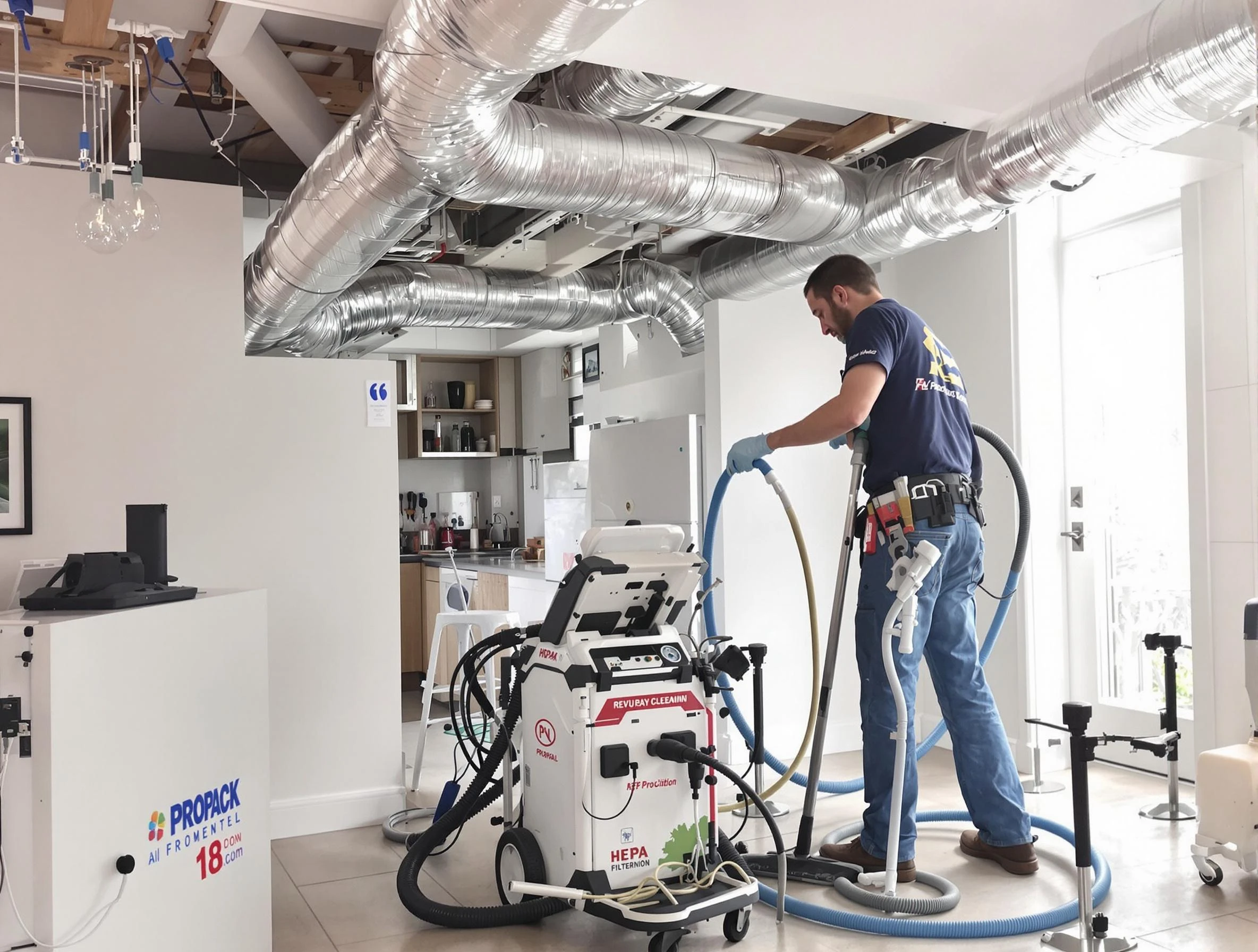 South Valley Air Duct Cleaning technician performing advanced pure duct cleaning with specialized equipment in South Valley